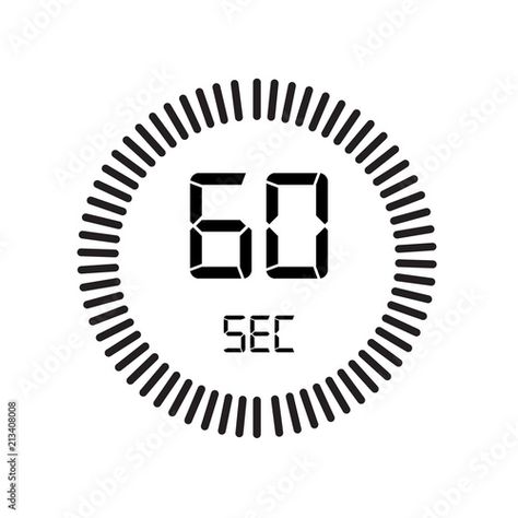 Stock Image: The 60 seconds icon, digital timer. clock and watch, timer, countdown symbol isolated on white background, stopwatch vector icon Timer Clock, Digital Timer, 60 Seconds, Digital Alarm Clock, Alarm Clock, Vector Icons, White Background, Stock Vector, Stock Images