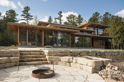 Lindal Homes, Lindal Cedar Homes, Flat Roof Design, Modern Home Designs, Prairie House, Modern Contemporary Home, Cedar Homes, Western Canada, Ranch Style Homes