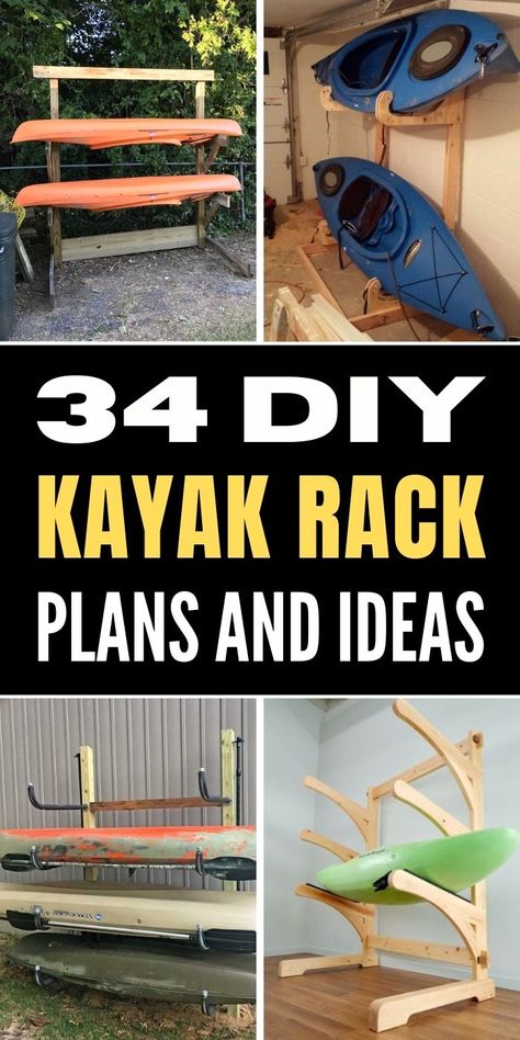 If you want your Kayak to last for a long time, you must store them the right way. A DIY Kayak rack will help. You can not only cut down the storage cost but also customize the rack’s design and dimensions depending on the number of Kayaks available. In this article, we want to share with you 34 DIY plans and ideas for kayak racks. You can make it today without needing many tools and skills. Diy Kayak Rack, Life Jacket Storage, Diy Kayak Storage Rack, Kayak Rack Diy, Diy Kayak Storage, Kayak Storage Garage, Canoe Storage, Canoe Rack, Kayak Stand