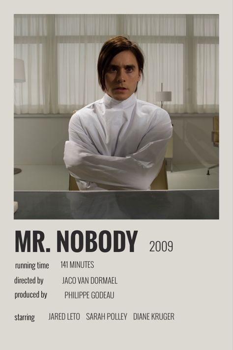 Mr Nobody Movie Poster, Her Polaroid Poster, Mr Nobody Poster, Movie Aesthetic Film, Mr Nobody Movie, Mr Nobody, Film Recommendations, Movies To Watch Teenagers, Aesthetic Film