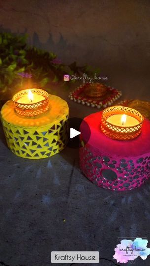 94K views · 5.4K reactions | DIY Tealight Holders from Waste Material! 🪔✨

I transformed an old tape roll into these beautiful tealight holders with a festive twist! What do you think of this new look? I'm in love with the final outcome! ❤️

Learn something new today and stay tuned with @kraftsy_house for more creative ideas!

If you enjoyed this, don’t forget to like, share, and save! ❤️

#reels #mosaic #mirrormosaic #mirrorart #viralexplorepage #artexplorer #arttherapyheals #diytutorial #trendingart #easydiy #diwali #diy #create #design #explore #explorepage #kraftsyhouse

[Mosaic, Mirror Mosaic, DIY, Best out of Waste, Diya Holders, Home Decor, Festive Decor, Diwali] | kraftsy_house | sush_yohan · Diamond Ni × Khalasi (Sush & Yohan Mashup) Mirror Mosaic Diy, Indian Home Decor Ideas Diy, Diy Best Out Of Waste, Diwali Diya Decoration, Diy Diwali Decorations, Waste Material, Diwali Diya, Diwali Diy, Mosaic Mirror