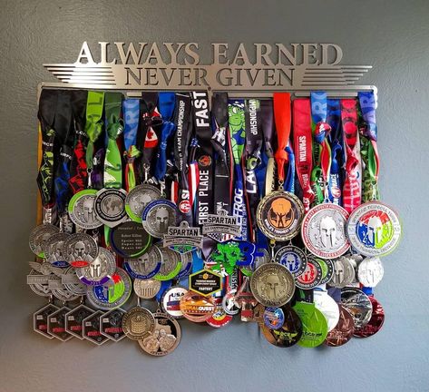 Race Medal Displays, Running Medal Display, Medal Hanger Display, Medal Rack, Trophy Display, Race Medal, Running Medals, Obstacle Race, Running 10k