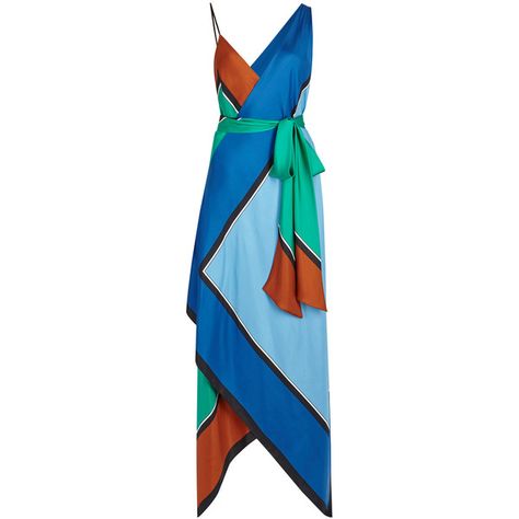 Diane von Furstenberg Colour-block handkerchief silk maxi dress ($605) ❤ liked on Polyvore featuring dresses, colorblock maxi dress, color block maxi dress, asymmetrical dresses, multi color maxi dress and colorful maxi dress Boho Dress Formal, Asymmetrical Dresses, Colorful Maxi Dress, Color Block Maxi Dress, Dresses Silk, Blue Silk Dress, Maxi Outfits, Dress Asymmetrical, Blue Print Dress