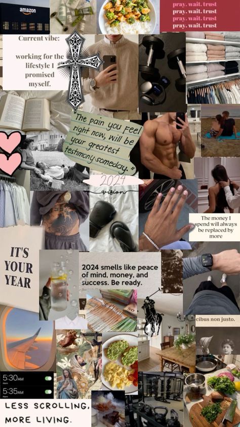 Organized Man 2024 Vision Board🔮🏋🏽‍♂️💶 Vision Board Pictures For Men, Visual Board Aesthetic, Vision Board Pictures Black, Vision Board For Men, Men Vision Board, Male Vision Board, Money Wallpaper Aesthetic, Manifesting List, Vision Board Themes