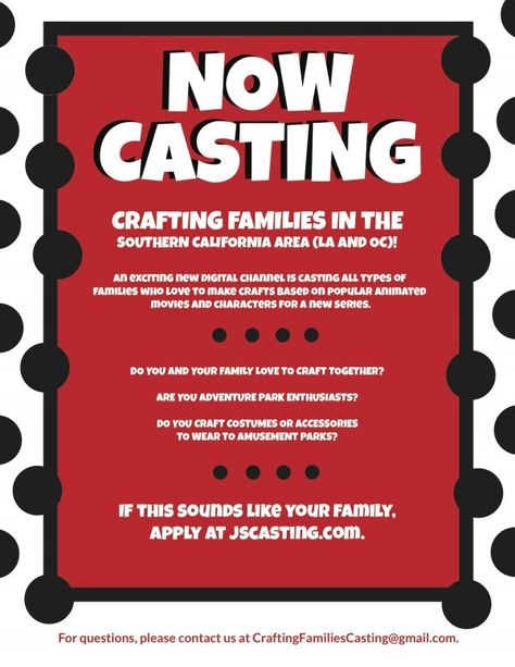 Casting Call For Crafty Families Indie Crafts, Types Of Families, Indie Craft, Tv Production, Cheer Party, People Having Fun, Online Organization, Online Parties, Casting Call