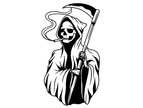 Grim Reaper Tattoo Simple, Reaper Tattoo Stencil, Grim Reaper Tattoo Stencil, Tattoo Tshirt, Grim Reaper Tattoo, Reaper Tattoo, Tattoo Outline Drawing, Tattoo Minimalist, Tattoo T Shirts