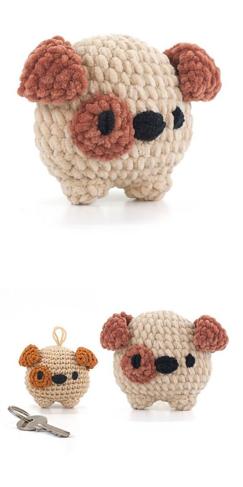 Dog Amigurumi Keychain, Dog Crochet Amigurumi, Crochet Dog Plushies, Crochet Dog Keychain Free Pattern, Crochet Keychain Dog, Easy Dog Crochet Patterns Free, How To Crochet A Dog, How To Crochet Amigurumi For Beginners, Crochet Dog Amigurumi Free Pattern