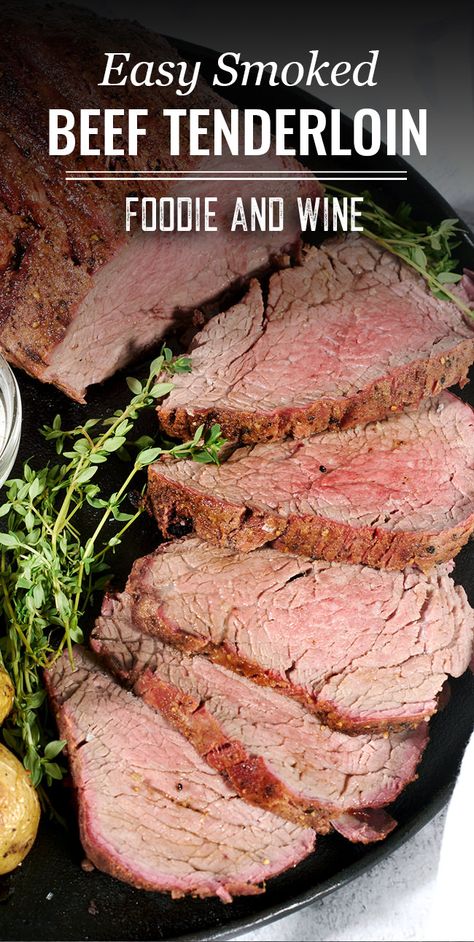 Tender Beef Tenderloin is Smoked and Grilled before reverse searing the exterior to develop a delicious crust. Truly a melt-in-your-mouth smoked beef tenderloin recipe. Perfect for your Christmas dinner! Click for the Best Beef Tenderloin recipe! #smokedbeeftenderloin #smokedbeeftenderloinrecipes #grilledbeeftenderloin #grilledbeeftenderloinroast #beeftenderloinrecipes Beef Tenderloin Recipes Smoked, Smoked Christmas Dinner, Beef Tenderloin Marinade, Beef Tenderlion, Smoked Beef Tenderloin, Carbs Meals, Beef Tenderloin Recipe, Tenderloin Marinade, Whole Beef Tenderloin