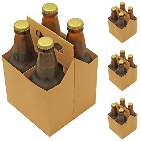 Your Groomsmen Will LOVE This DIY 4-Pack Beer Gift! Beer Carrier Design, Vegetable Packaging, Beer Brewing Equipment, Beer Carrier, Beer Box, Diy Beer, Bourbon Drinks, Beer Gift, Bakery Packaging