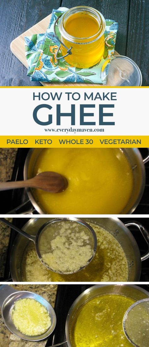 Whole 30 Vegetarian, Paleo Chicken Pot Pie, Paleo Salmon Cakes, Ghee Recipe, Making Ghee, Ayurveda Recipes, Ghee Butter, Homemade Condiments, Salmon Cakes