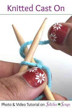 Knitting Projects For Beginners, Needlework Ideas, Tutorial Knitting, Knitting Things, Knitted Projects, Cast On Knitting, Bamboo Knitting Needles, Casting On Stitches, Knitting Help