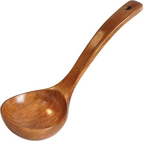 Amazon.com: Wooden Ladle. Long Handle Ladle Utensils for Soup.Handmade for Kitchen Cookware (Ladle): Home & Kitchen Wooden Ladle, Handmade Wooden Spoons, Wooden Spatula, Ladles, Nonstick Cookware, In The Jungle, Kitchen Cookware, Reddish Brown, Kitchen Utensils Gadgets