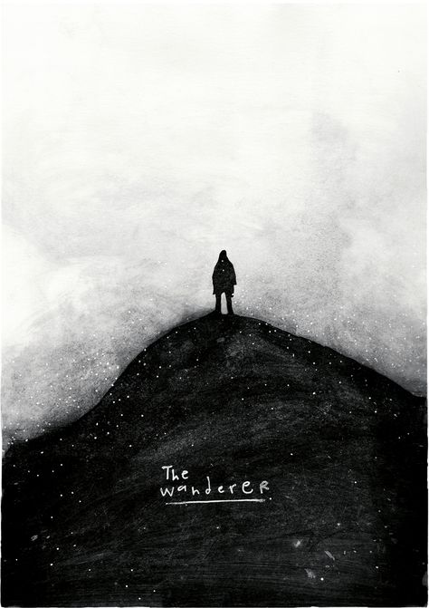 Wanderer Illustration, Wander Illustration, I Alone, Some Beautiful Pictures, The Wanderer, Cover Art Design, Book Cover Art, Ink Illustrations, Children's Book Illustration