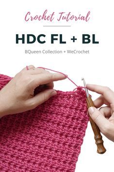 HOW TO CROCHET Half Double Crochet Front Loop and Back Loop (HDC FL + BL): TOTALLY TEXTURED TUESDAY - WeCrochet Staff Blog Crochet Half Double Crochet, Easy Baby Blanket Crochet, Hdc Crochet, Wood Crochet Hook, Square Crochet Pattern, Basketweave Stitch, Easy Baby Blanket, Granny Square Crochet Patterns Free, Easy Crochet Baby Blanket