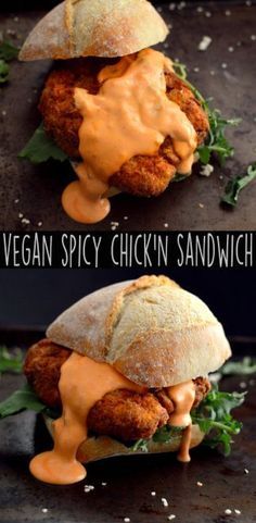 Spicy Fried Chicken Sandwich, Vegan Fried Chicken, Spicy Fried Chicken, Vegan Fries, Gourmet Sandwiches, Fried Chicken Sandwich, Vegan Burgers, Vegan Sandwich, Fried Chicken Recipes