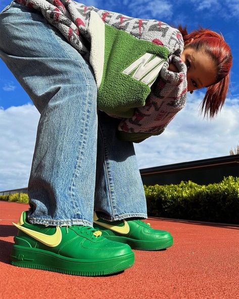 Ambush Air Force, Af1 Outfit, Yoon Ahn, Green Force, Nike World, Nike Snkrs, Nike Force, Archive Fashion, Socks And Heels