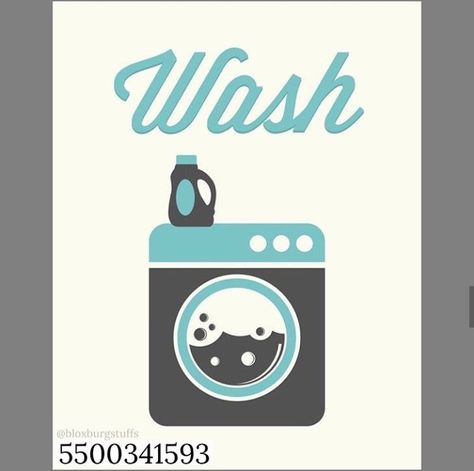 Cute Bloxburg Picture Codes Bathroom, Bloxburg Bus Stop Decals Codes, Bloxburg Decals Codes Laundry Room, Bloxburg Laundry Room Decals, Laundry Prints, Wall Art Groupings, Laundry Decal, Laundry Logo, Laundry Room Decal