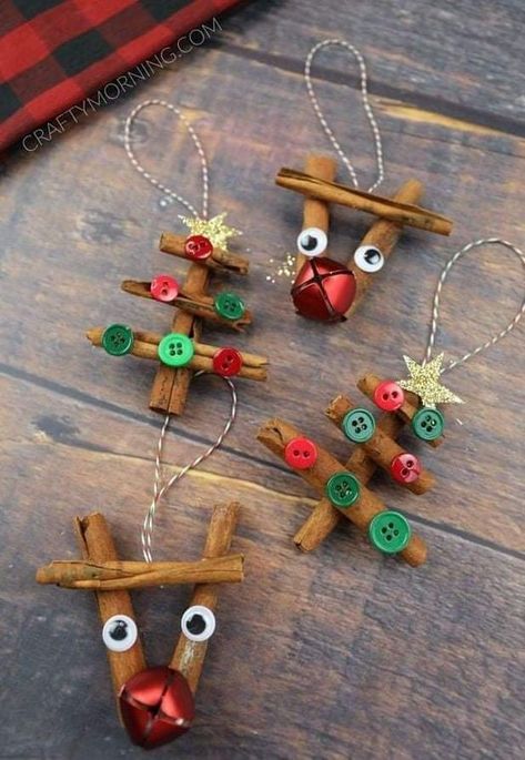 Cinnamon Stick Reindeer, Cinnamon Sticks Christmas, Easy Christmas Ornaments, Christmas Crafts To Make, Fun Christmas Crafts, The Mummy, Easy Christmas Crafts, Easy Christmas Diy, Christmas Ornaments Homemade