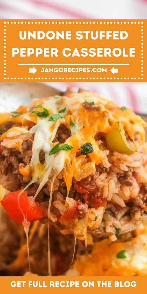 In this blog, I will share with you a Undone Stuffed Pepper Casserole Recipe that is extremely delicious. #UndoneStuffedPepper #CasseroleRecipe Cooking Stuffed Peppers, Italian Green Beans, Instant Pot Quinoa, Tomato And Onion Salad, Pepper Casserole, Basil Pasta Sauce, Stuffed Pepper Casserole, Honey Cornbread, Food Advice