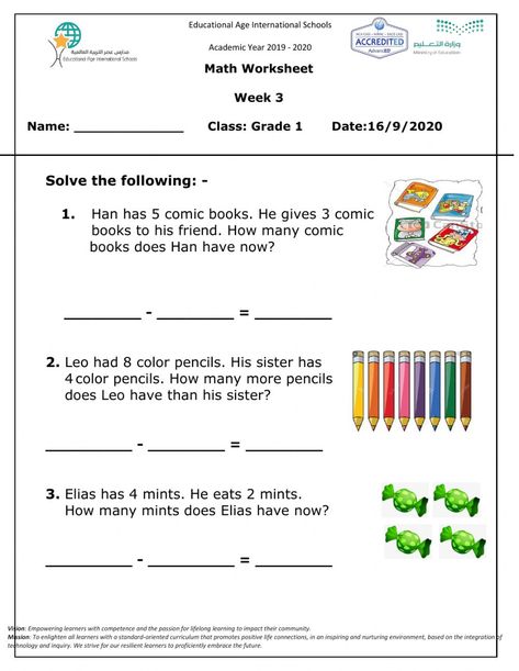 Addition And Subtraction word problems online worksheet for Grade 1. You can do the exercises online or download the worksheet as pdf. Word Problems Kindergarten, Live Worksheet, Problem Solving Worksheet, First Grade Reading Comprehension, Cvc Words Kindergarten, Addition Word Problems, Mathematics Worksheets, Subtraction Word Problems, Math Problem Solving