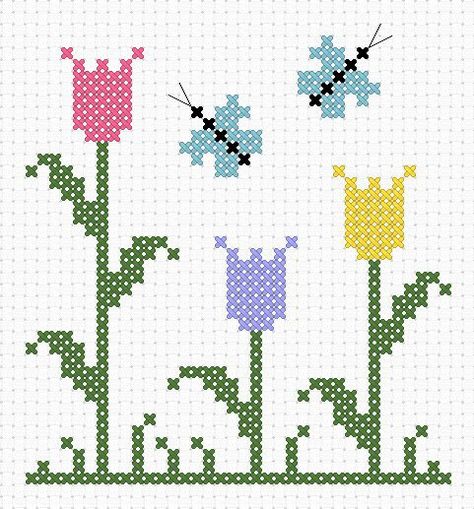 Tiny Cross Stitch, Cross Stitch Patterns Flowers, Cross Stitch Bookmarks, Mini Cross Stitch, Pola Sulam, Cross Stitch Borders, Embroidery Flowers Pattern, Cute Cross Stitch, Cross Stitch Cards