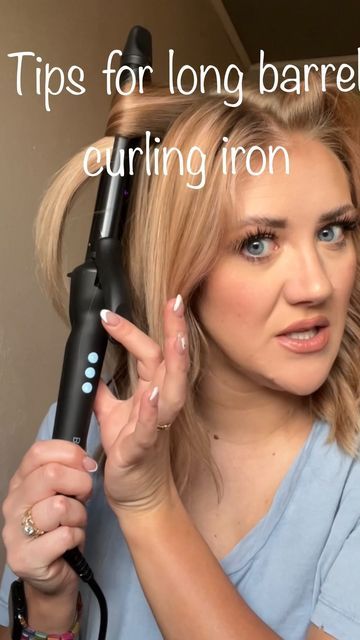 Lindsey Perez on Instagram: "If you struggle using a longer barrel iron, try this ❤️ Bioionic extended barrel 1 inch. Linked on my Amazon in my bio #hairtutorial #longbarrel #hairstyles #curls" How To Curl Hair With Bio Ionic, Bioionic Curling Iron Tutorial, Bio Ionic Curling Iron Tutorial, 1 Inch Curling Iron Curls, Bioionic Long Barrel Curling Iron, 1 Inch Barrel Curls, 2 Inch Barrel Curls, Large Barrel Curling Iron Hairstyles, 1 Inch Curling Iron Hairstyles