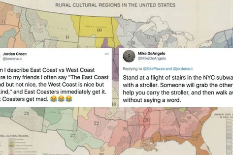 A viral post argues East Coast folks are better people even if they aren't as 'nice' as those out West - Upworthy East Coast Vs West Coast, Minnesota Nice, Jordan Green, Being Nice, Say Word, Being Kind, Central Valley, Out West, Living In New York