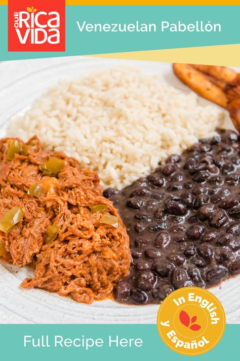 Venezuelan Black Beans Recipe, Venezuelan Black Beans, Caramelized Plantains, Seasoned Black Beans, Venezuelan Recipes, Venezuelan Food, Plantain Leaves, Black Bean Recipes, Fluffy Rice