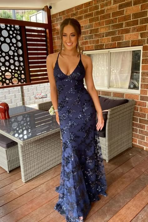 Navy blue sparkly dress