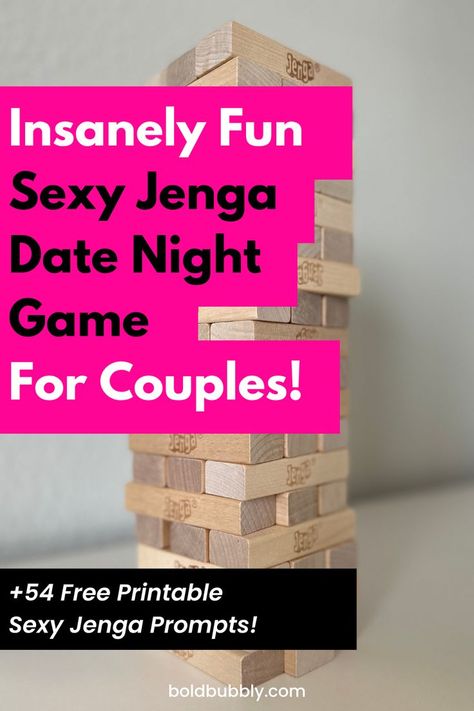 sexy jenga Dirty Jenga Ideas, Games For Married Couples, Jenga Diy, Fun Couple Games, Fun Date Night Ideas, Free Date Ideas, Adult Game Night, Couples Game Night, Date Night Games