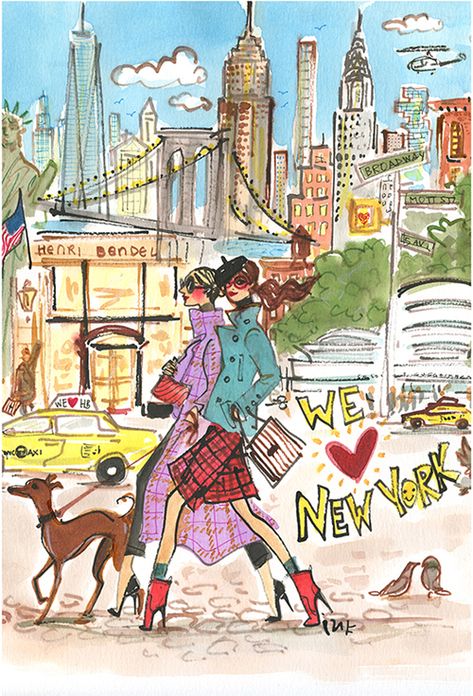 The History Behind Henri Bendel | Fashion.Luxury Izak Zenou #illustration #fashionillustration #nyc #newyork #walkingdog https://www.traffic-nyc.com/artists/izak-zenou Henri Bendel Illustration, Izak Zenou, New York Illustration, Chic Illustration, Girly Graphics, Fashion Wall Art, Fashion Art Illustration, Henri Bendel, Girly Art