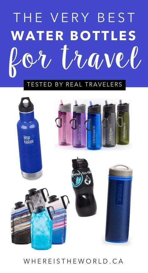 Filter Water Bottle, Traveling Essentials, Pack For Travel, Travel Hack, Globe Travel, Filtered Water Bottle, Travel Water Bottle, Safe Drinking Water, Best Water Bottle