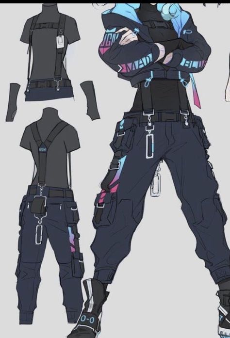 Cyberpunk Outfit Male, Cyberpunk Outfit, Characters Drawing, Drawing Characters, Character Drawings, Character Design Challenge, Cyberpunk Clothes, Výtvarné Reference, Animation Character