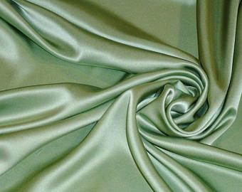 Monogram Robes, Green Silk Dresses, Silk Satin Fabric, Bridal Fabric, Sage Color, Cheap Fabric, Floral Robes, Luxury Bridal, Purple Silk