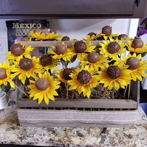 Sunflower 80th Birthday Party, Sunflower Cake Pop Ideas, Sunflower Dessert Table, Sunflower Graduation Party Theme, Sunflower Dessert Table Ideas, Sunflower Desserts, Sunflower Gender Reveal, Sunflower Cake Pops, Mexican Candy Bar