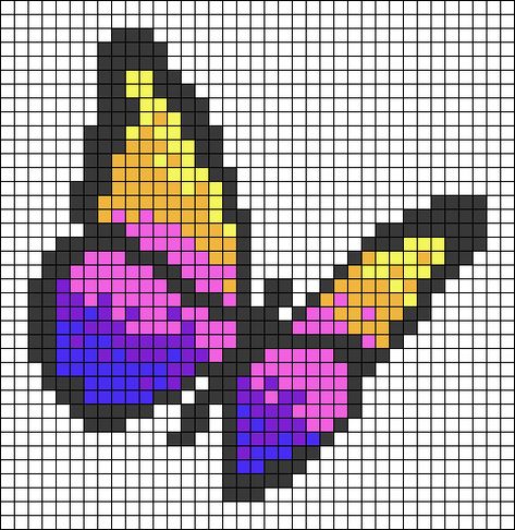 Pixel Drawing Butterfly, Perler Butterfly Pattern, Butterfly Pixel Pattern, Butterfly Pixel Art 32x32, Pixel Art Pattern Butterfly, Butterfly Alpha Pattern, Butterfly Perler Bead Pattern, Pixel Art Butterfly, Pixel Butterfly