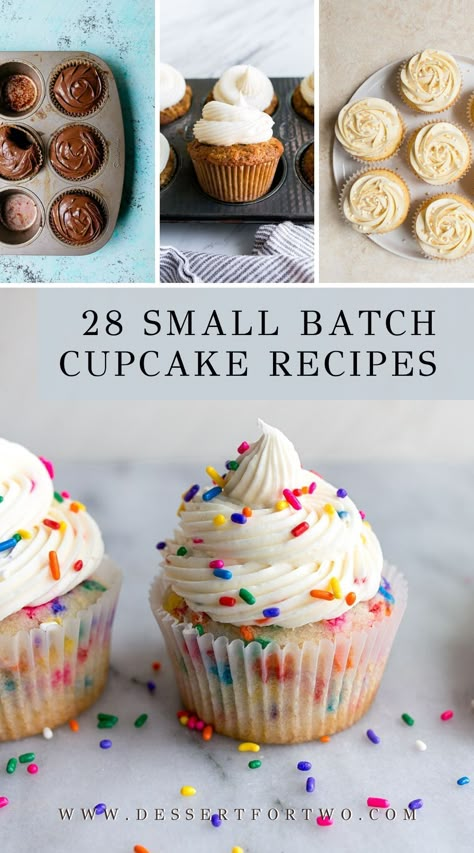 Individual Cupcake Recipe, Small Batch Birthday Cupcakes, Small Strawberry Birthday Cake, 2 Cupcake Recipe, 1 Dozen Cupcake Recipe, Easiest Cupcake Recipe, Small Batch Vanilla Cupcakes 12, 1 Cupcake Recipe, Small Batch Birthday Desserts