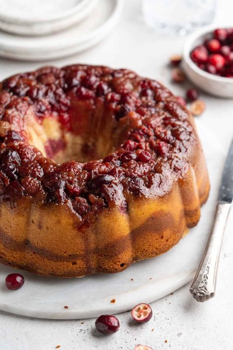 Cranberry Bundt Cake Cranberry Pound Cake, Cranberry Bundt Cake, Buttery Pound Cake, Candy Pie, Fruit Topping, Grandbaby Cakes, Bundt Recipes, Recipes Pumpkin, Pumpkin Cranberry