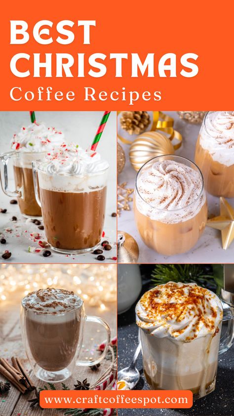 We’ve gathered the best Christmas coffee recipes to help you celebrate the season with delicious flavors! From festive peppermint lattes to rich spiced mochas, these recipes are perfect for holiday gatherings or cozy nights at home. Christmas Coffee Lattes, Holiday Latte Recipe, Christmas Coffee Flavors, Christmas Coffee Punch, Christmas Coffee Ideas, Christmas Latte Recipes, Best Christmas Starbucks Drinks, Christmas Lattes, Winter Coffee Recipes