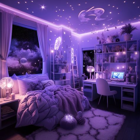 Purple Bedroom Aesthetic, Purple Bedroom Decor, Purple Room Decor, Bedroom Purple, Dream Bedroom Inspiration, Purple Bedrooms, Purple Bedroom, Purple Rooms, Dekorasi Kamar Tidur