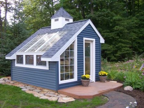 Picked for you Diy Outdoor Fireplace, Shed Building, Greenhouse Garden, Greenhouse Shed, Shed Building Plans, Shed Kits, Diy Shed Plans, Greenhouse Plans, Backyard Sheds