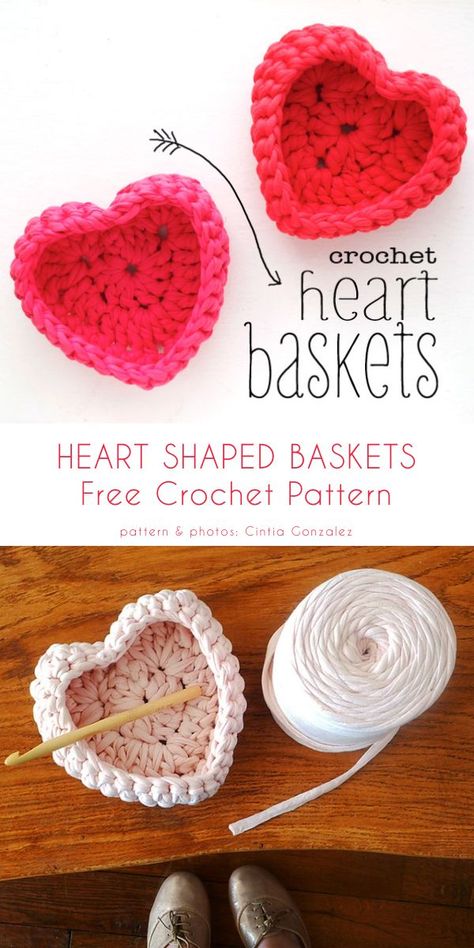 Crocheted Heart, Crochet Valentine Patterns, Crochet Heart Pattern, Valentines Patterns, Valentines Crochet, Crochet Basket Pattern, Holiday Crochet, Your Crochet, My Funny Valentine