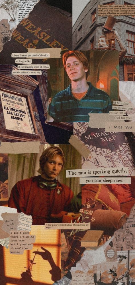 Fred Weasley Aesthetic, Weasley Wallpaper, Weasley Wizard Wheezes, Weasley Aesthetic, Gryffindor Aesthetic, Oliver Wood, Phelps Twins, Fred And George Weasley, Weasley Twins