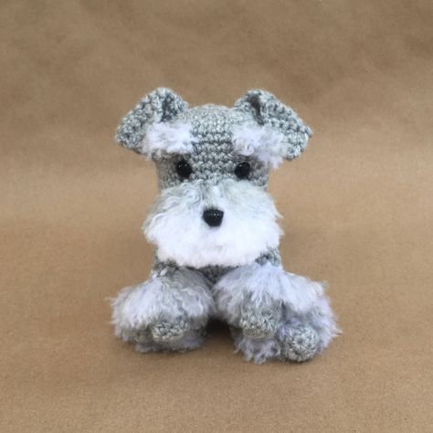 Crochet Dog Patterns, Schnauzer Puppy, Felted Animals, Dog Crafts, Mini Schnauzer, Crochet Dog, Dog Pattern, Crochet Toys Patterns, Craft Patterns