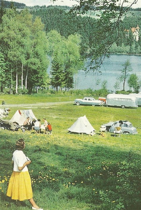 Vintage National Geographic (Posts tagged 1957) Black Forest Germany, Retro Camping, Camp Site, Camping Glamping, Vintage Camping, Vintage Trailers, Camping Life, Family Camping, Camping Experience