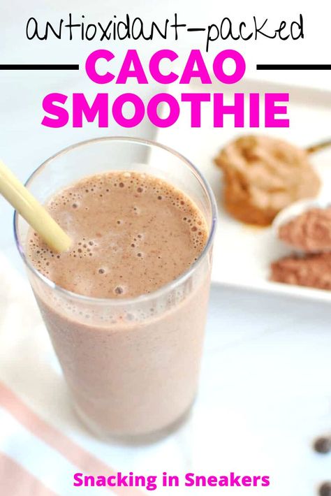 Cacao Powder Recipe, Cacao Smoothie, Cacao Recipes, Diy Oat Milk, Post Workout Smoothie, Smoothie Bar, Crunches Workout, Smoothies Recipes, Healing Recipes