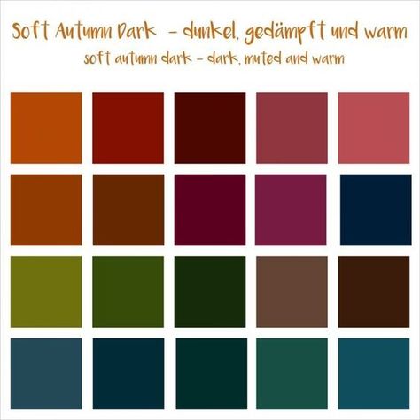 Soft Autumn Deep, Autumn Color Palette Fashion, Soft Autumn Palette, Deep Autumn Color Palette, Soft Autumn Color Palette, Natural Palette, Cool Winter, Deep Autumn, Seasonal Color Analysis