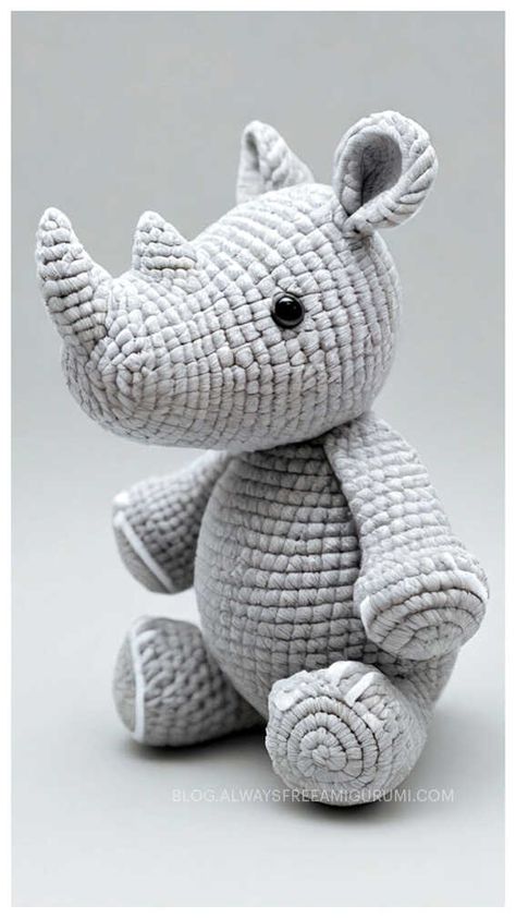 Baby Amigurumi Free Pattern, Crochet Animal Patterns Free, Rhino Crochet Pattern Free, Crochet Rhino Pattern Free, Elephant Crochet Pattern Free, Free Crochet Animal Patterns, Free Crochet Rhino Pattern, Crochet Rhino Pattern, Crochet Rhino