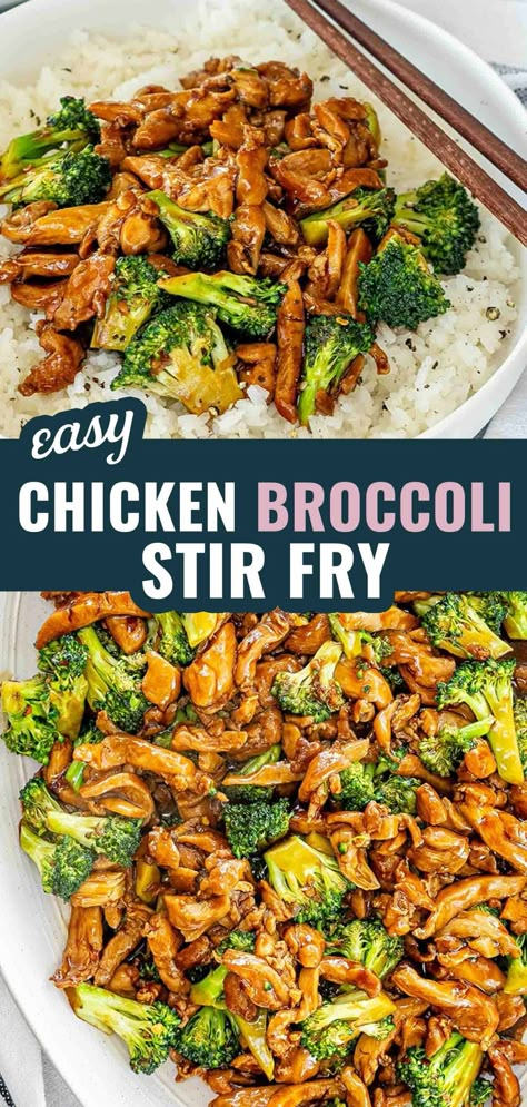 This quick and easy Chicken Broccoli Stir Fry is perfect for busy weeknights! Ready in just 25 minutes, it's a delicious and healthy meal. #ChickenStirFry #QuickMeals #HealthyDinner #WeeknightDinner #StirFryRecipes #EasyCooking Thai Chicken And Broccoli Recipes, Chicken Abd Broccoli, Homemade Chicken And Broccoli Chinese, Chicken Broccoli Chinese Recipe, Airfryer Chicken And Vegetables, Chicken And Broccoli Stir Fry Healthy, Easy Meal Prep Chicken Recipes, Chicken N Broccoli Recipes, Garlic Chicken With Broccoli And Spinach