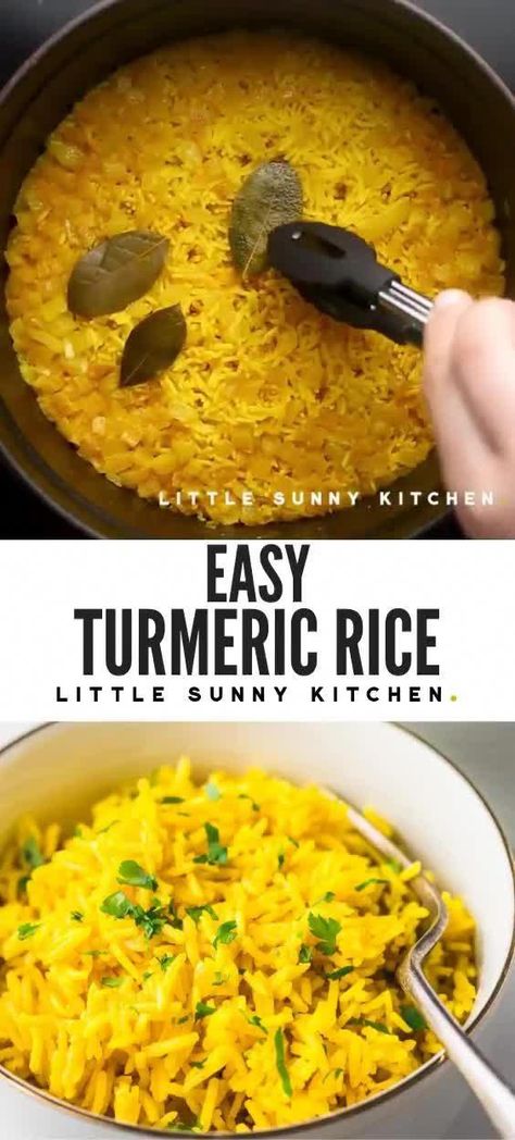 #HealthFoodAndNutrition Turmeric Rice, Rice Side Dish Recipes, Side Dishes For Chicken, Rice Side, Turmeric Recipes, Rice Side Dishes, 140 Pounds, Dinner Food, Healthy Side Dishes